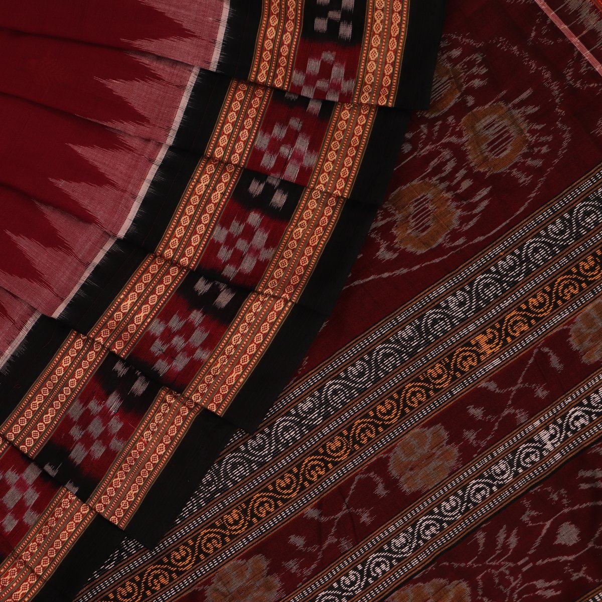 ବମ୍କାଇ କଟନ୍ ସାରି - ମାରୁନ୍ |