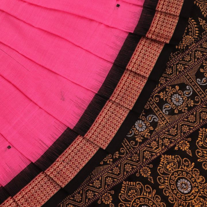 Bomkai Cotton Saree - Pink