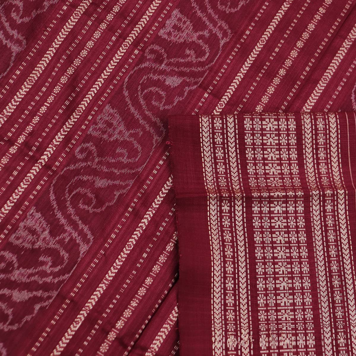 ସମ୍ବଲପୁରୀ ହ୍ୟାଣ୍ଡଲୁମ୍ ରେଶମ ସାରୀ - ବିଳାସପୂର୍ଣ୍ଣ ପାଟା |