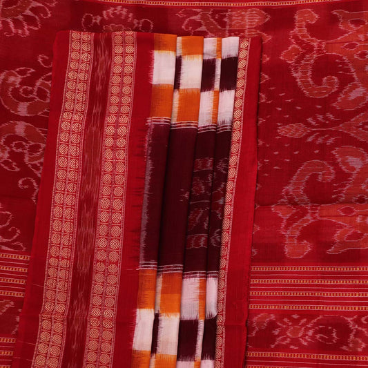 ହ୍ୟାଣ୍ଡଲୁମ୍ ସମ୍ବଲପୁରୀ କଟନ୍ ଇକକେଟ୍ ସାରି |