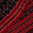 Handloom Black Sambalpuri Cotton Saree with Maroon border