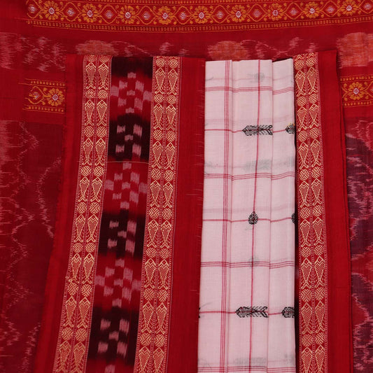 ହ୍ୟାଣ୍ଡଲୁମ୍ ସମ୍ବଲପୁରୀ କଟନ୍ ଇକକେଟ୍ ସାରି |