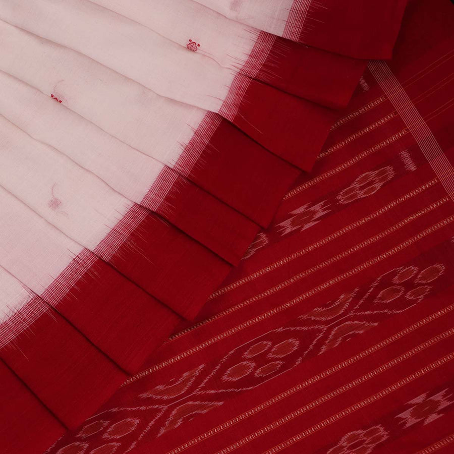 White - Cotton Sambalpuri Ikat Fabric 01 main image 1
