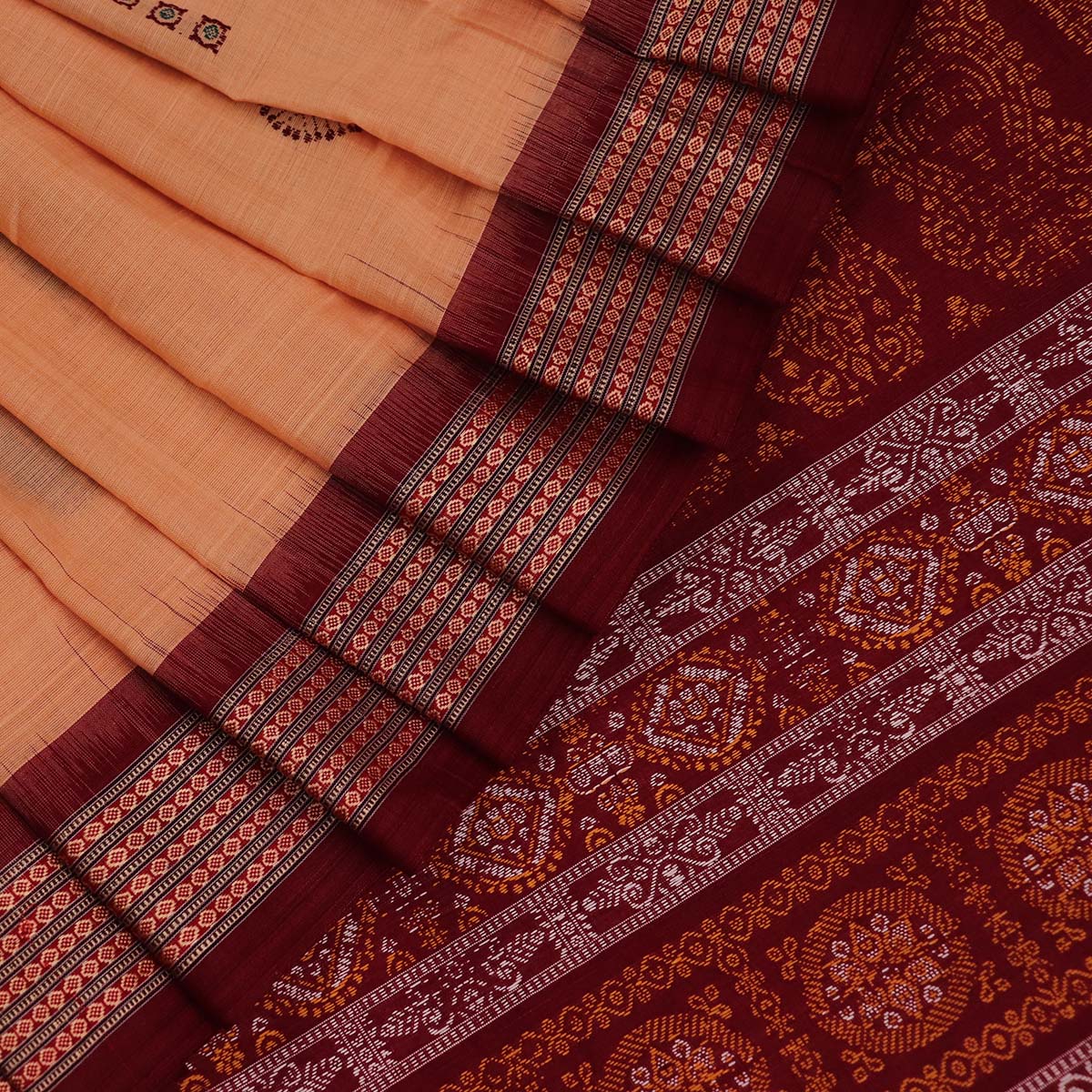 Handloom Bomkai Cotton Ikat Saree