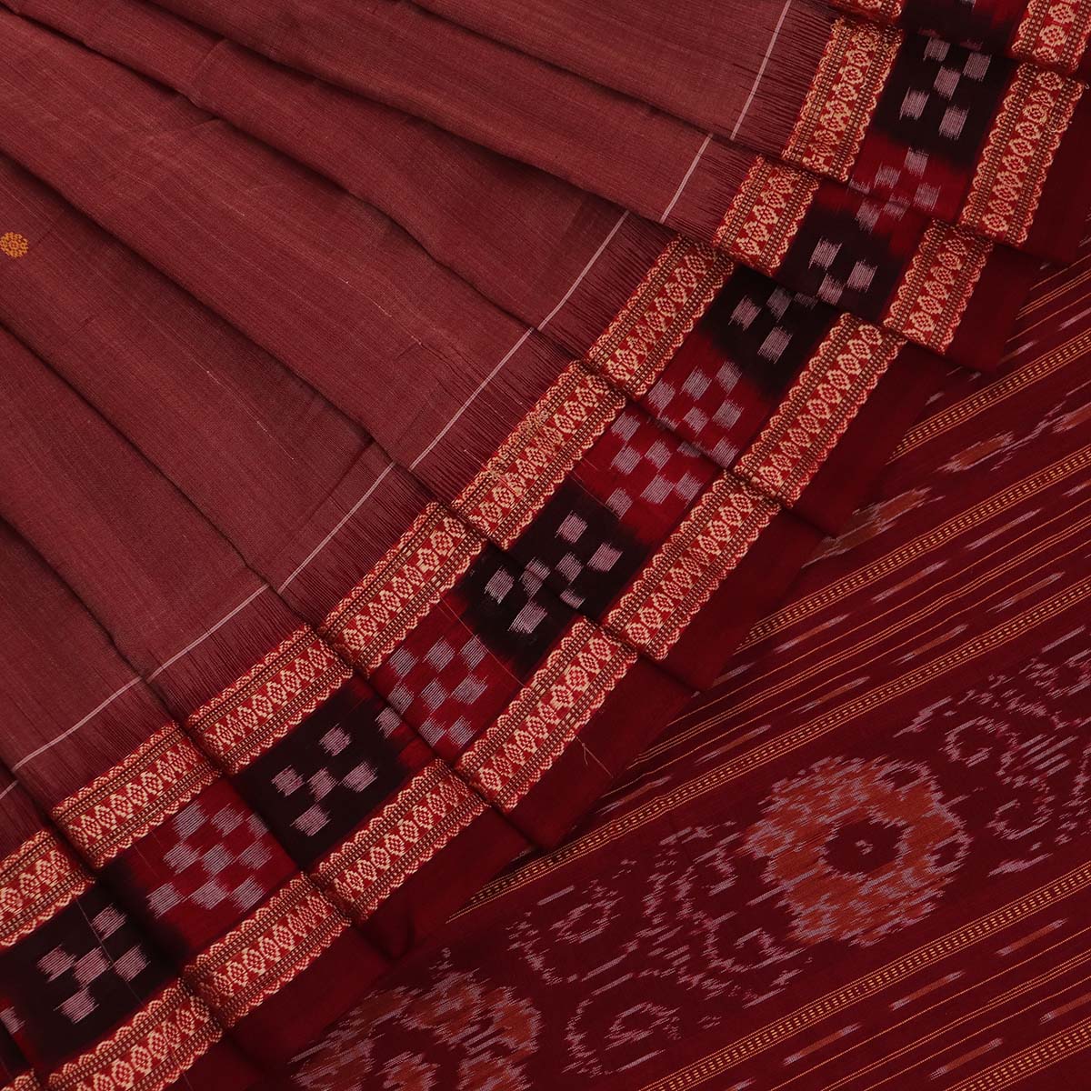 ହ୍ୟାଣ୍ଡଲୁମ୍ ସମ୍ବଲପୁରୀ କଟନ୍ ଇକକେଟ୍ ସାରି |
