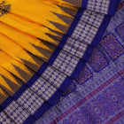 Handloom Yellow Bomkai Silk Saree with Blue border