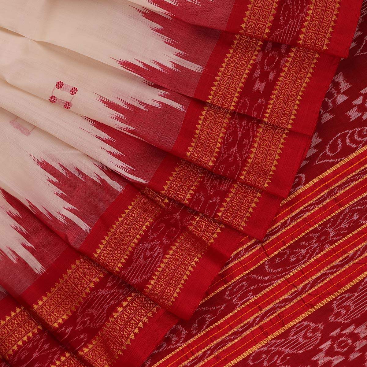 ହ୍ୟାଣ୍ଡଲୁମ୍ ଖଣ୍ଡୁଆ ସିଲ୍କ ଇକାଟ ସାରୀ |
