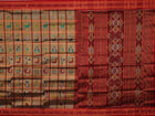 Grey Khandua Silk Saree with Maroon Border — view 5