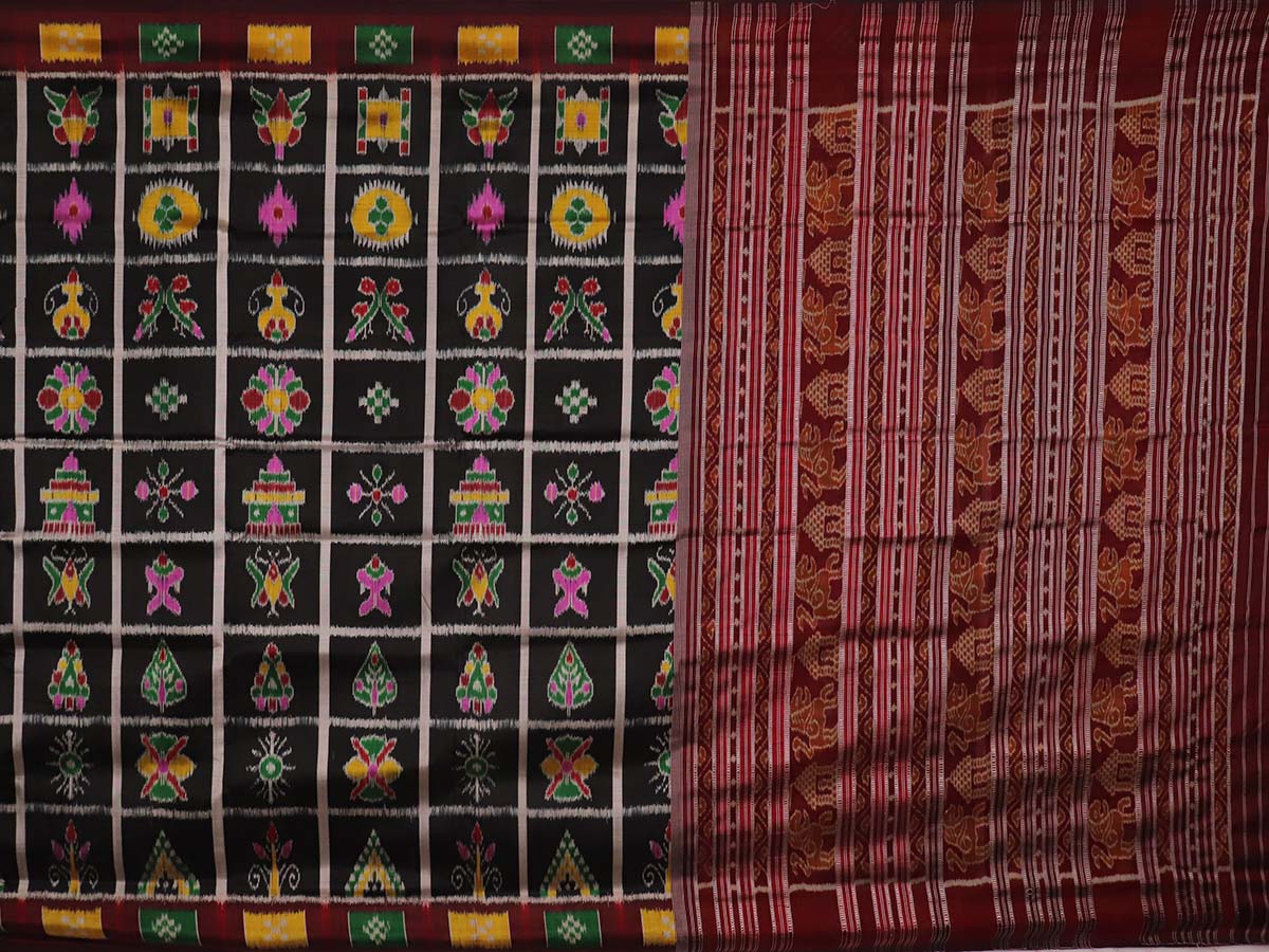 ହ୍ୟାଣ୍ଡଲୁମ୍ ଖଣ୍ଡୁଆ ସିଲ୍କ ଇକାଟ ସାରୀ |