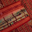 Grey Khandua Silk Saree with Maroon Border — view 3