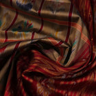 Grey Khandua Silk Saree with Maroon Border — view 4