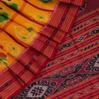 Handloom Yellow Khandua Silk Saree with Pink border