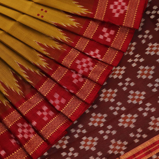 ହ୍ୟାଣ୍ଡଲୁମ୍ ଖଣ୍ଡୁଆ ସିଲ୍କ ଇକାଟ ସାରୀ |