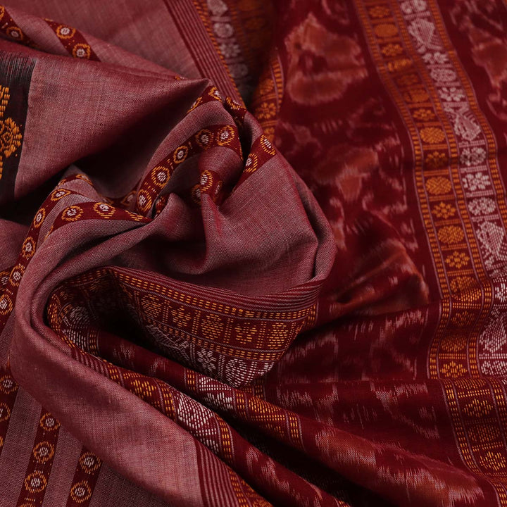 Handloom Bomkai Cotton Ikat Saree