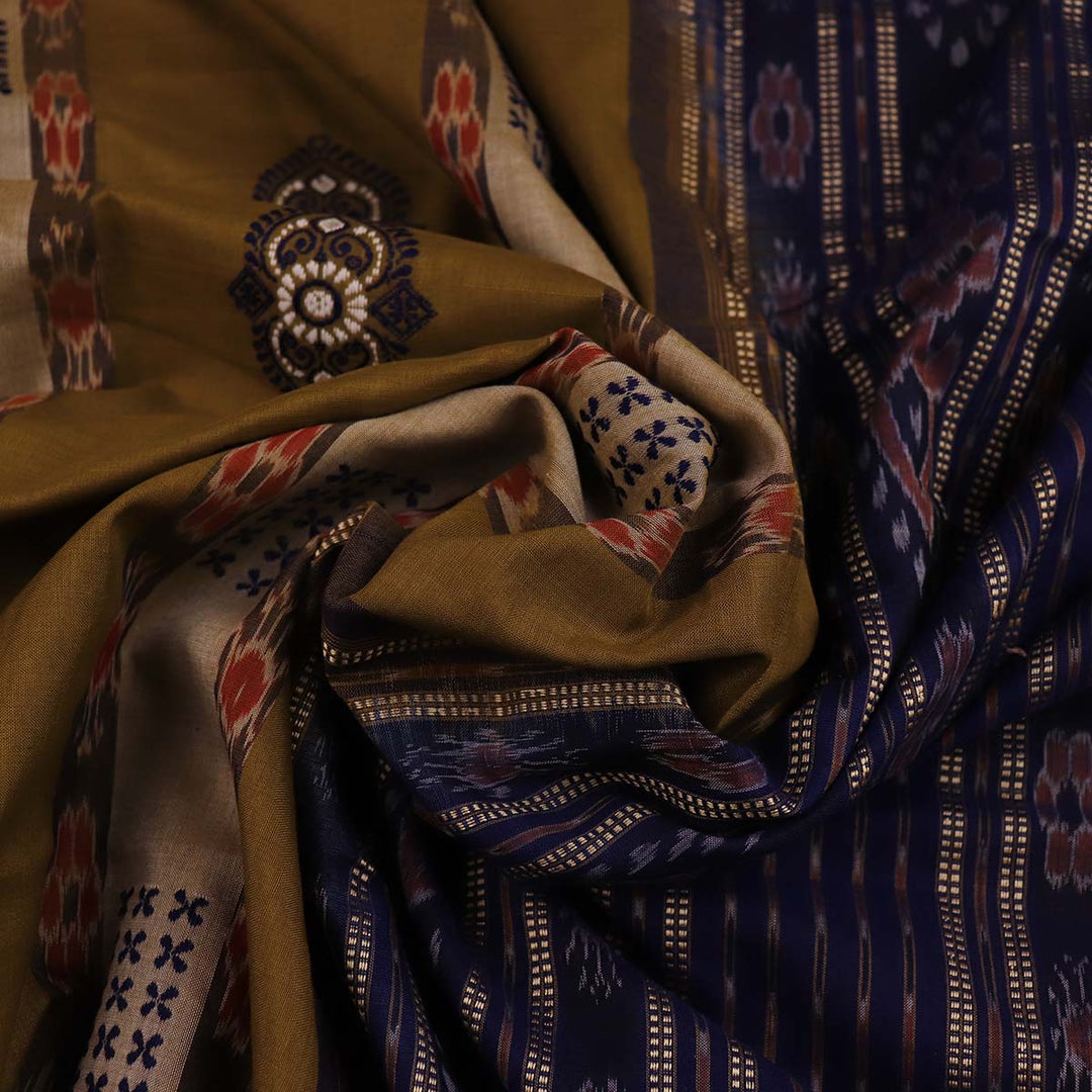 Handloom Bomkai Cotton Ikat Saree