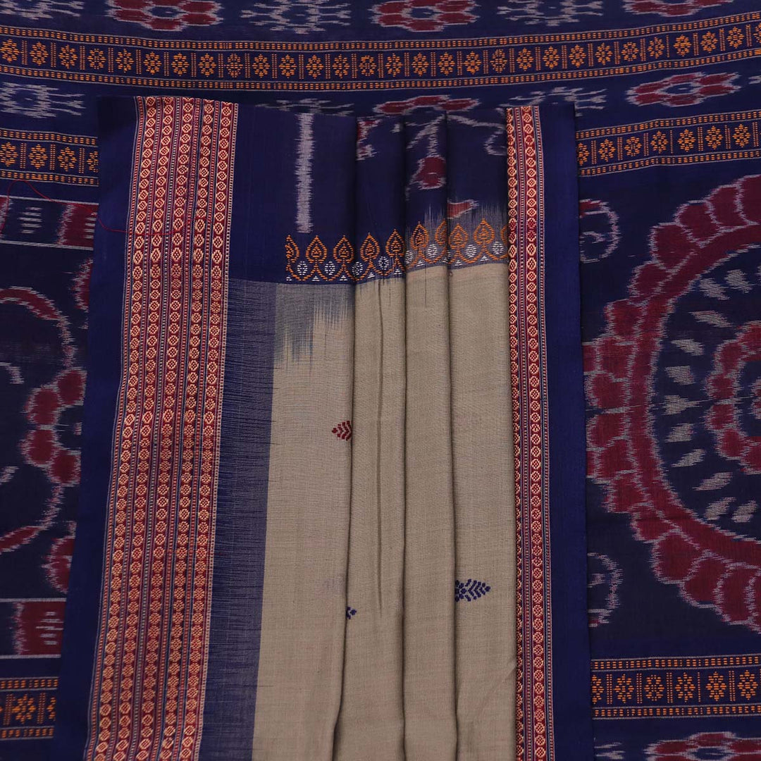 Handloom Bomkai Cotton Ikat Saree