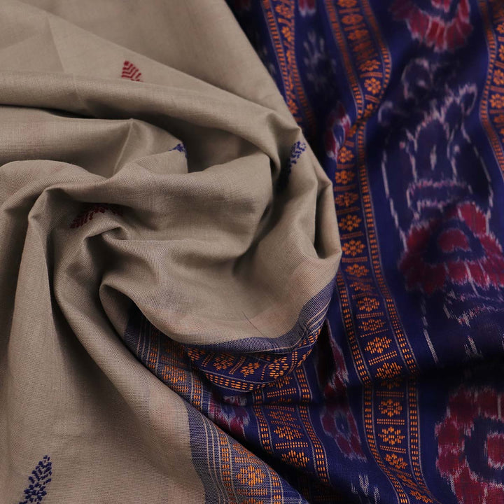 Handloom Bomkai Cotton Ikat Saree