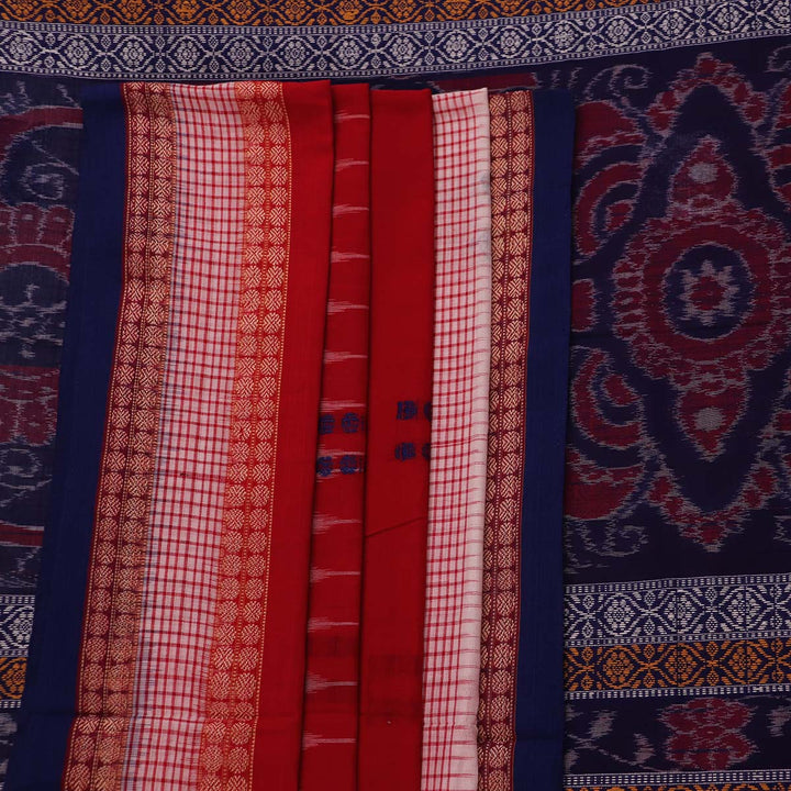 Handloom Bomkai Cotton Ikat Saree