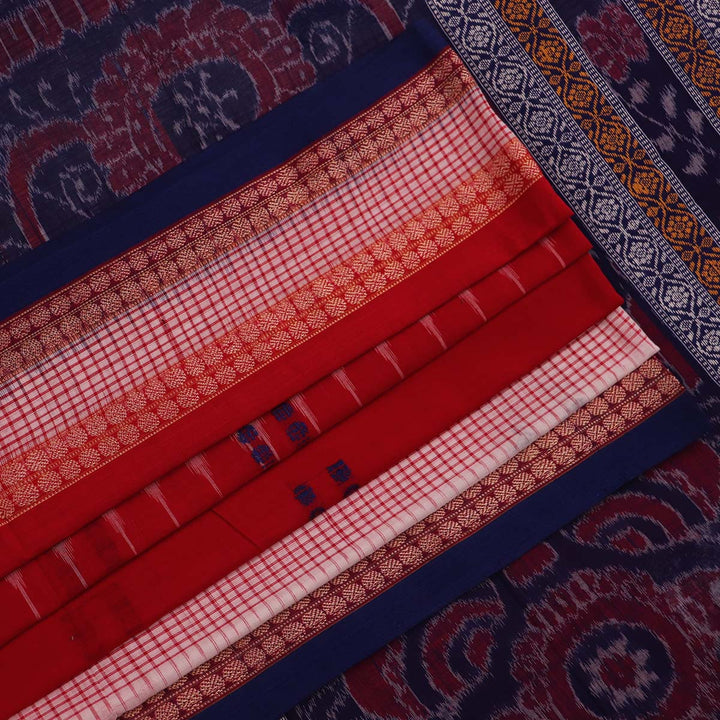 Handloom Bomkai Cotton Ikat Saree