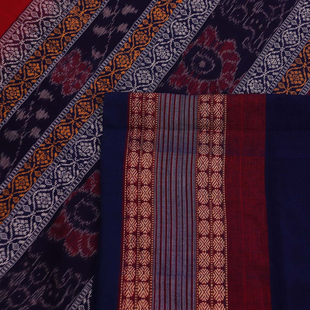 Handloom Bomkai Cotton Ikat Saree