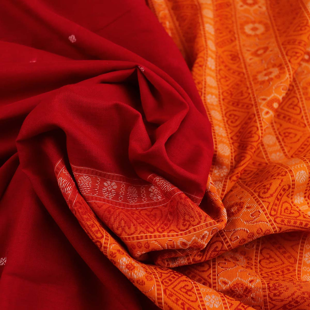 Handloom Bomkai Cotton Ikat Saree