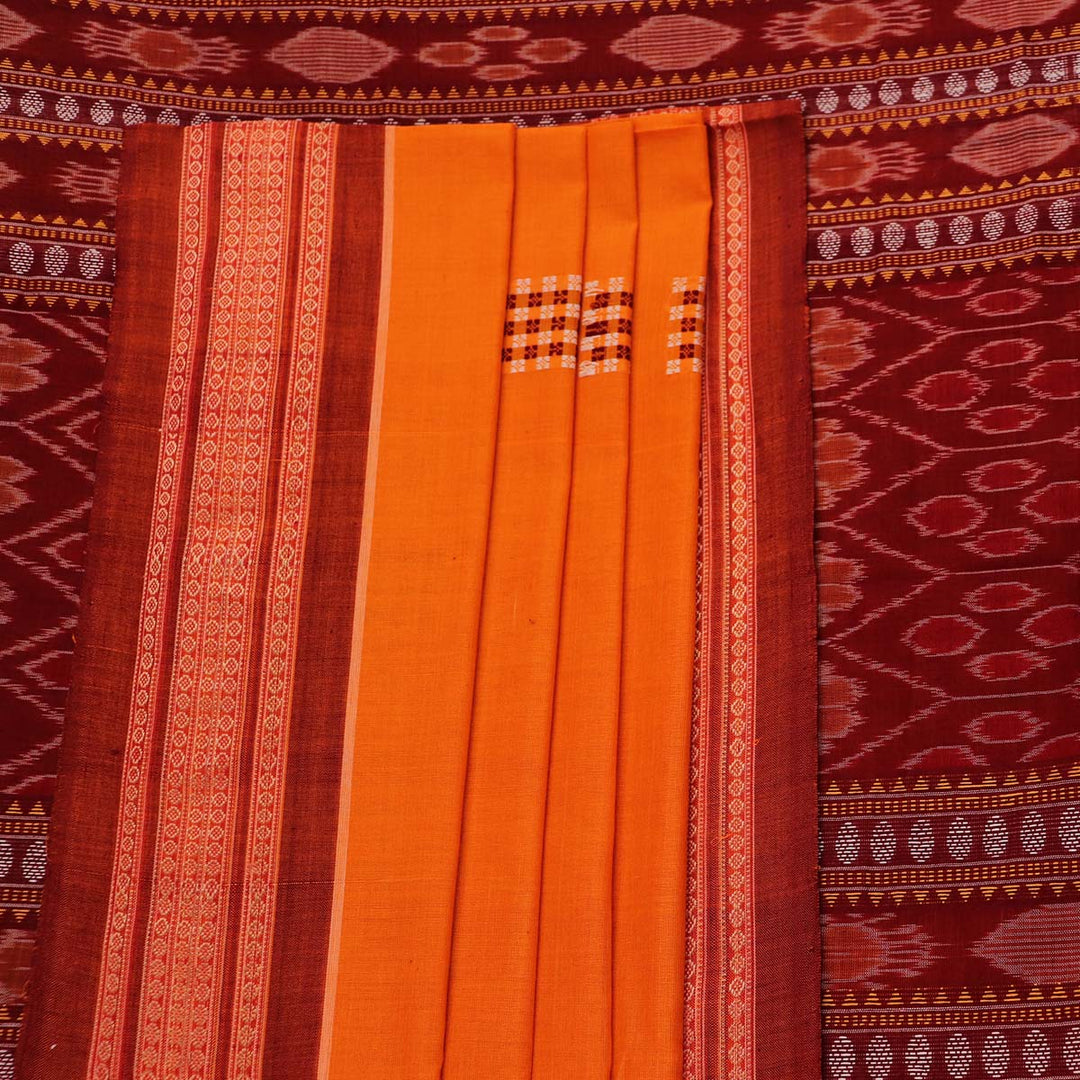 Handloom Bomkai Cotton Ikat Saree