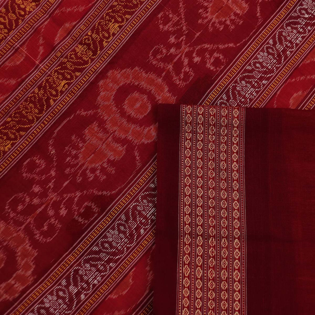 Handloom Bomkai Cotton Ikat Saree