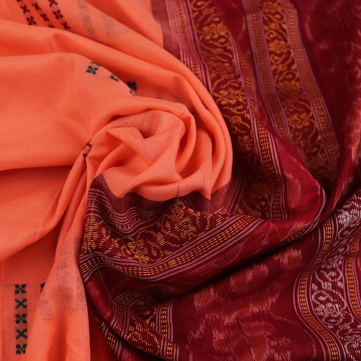 Handloom Bomkai Cotton Ikat Saree