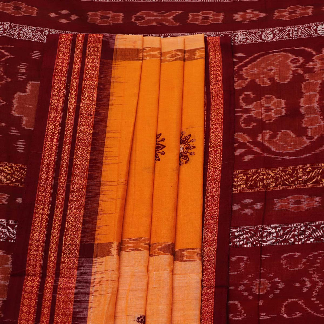 Handloom Bomkai Cotton Ikat Saree