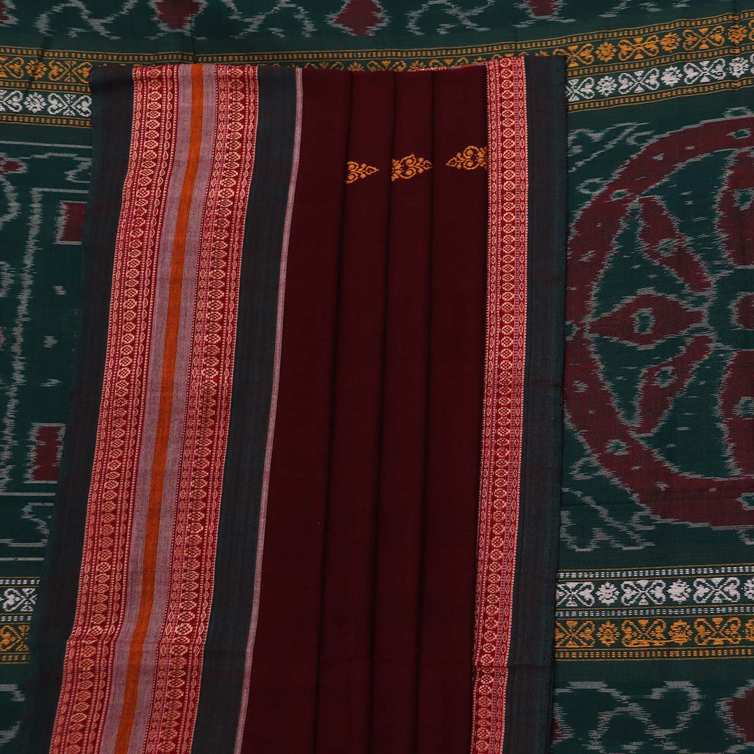 Handloom Bomkai Cotton Ikat Saree