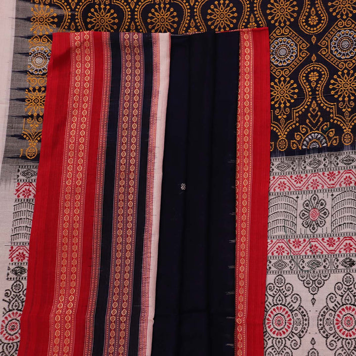 Handloom Bomkai Cotton Ikat Saree