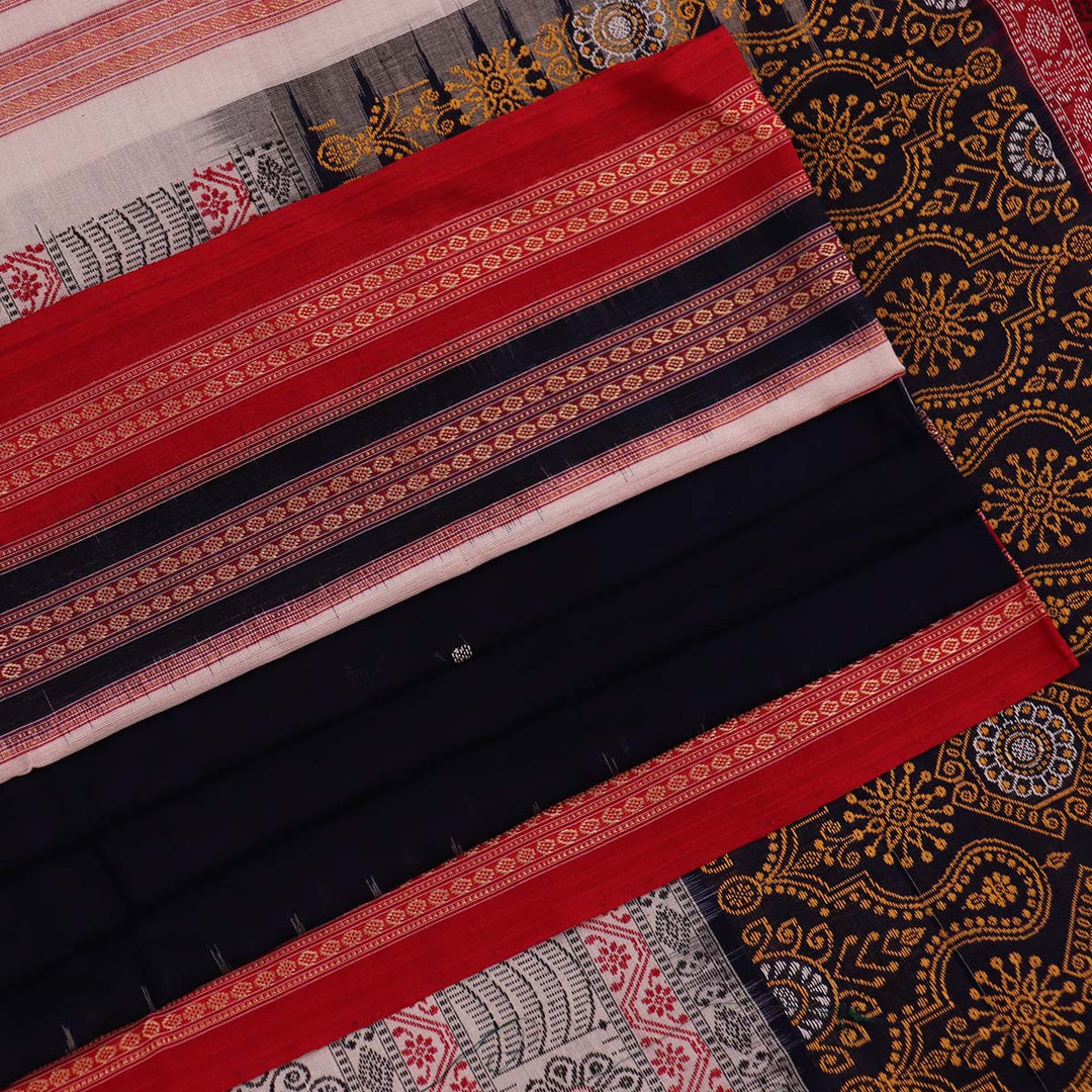 Handloom Bomkai Cotton Ikat Saree