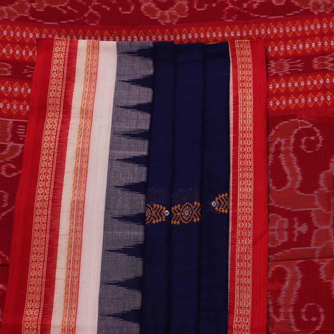 Handloom Bomkai Cotton Ikat Saree