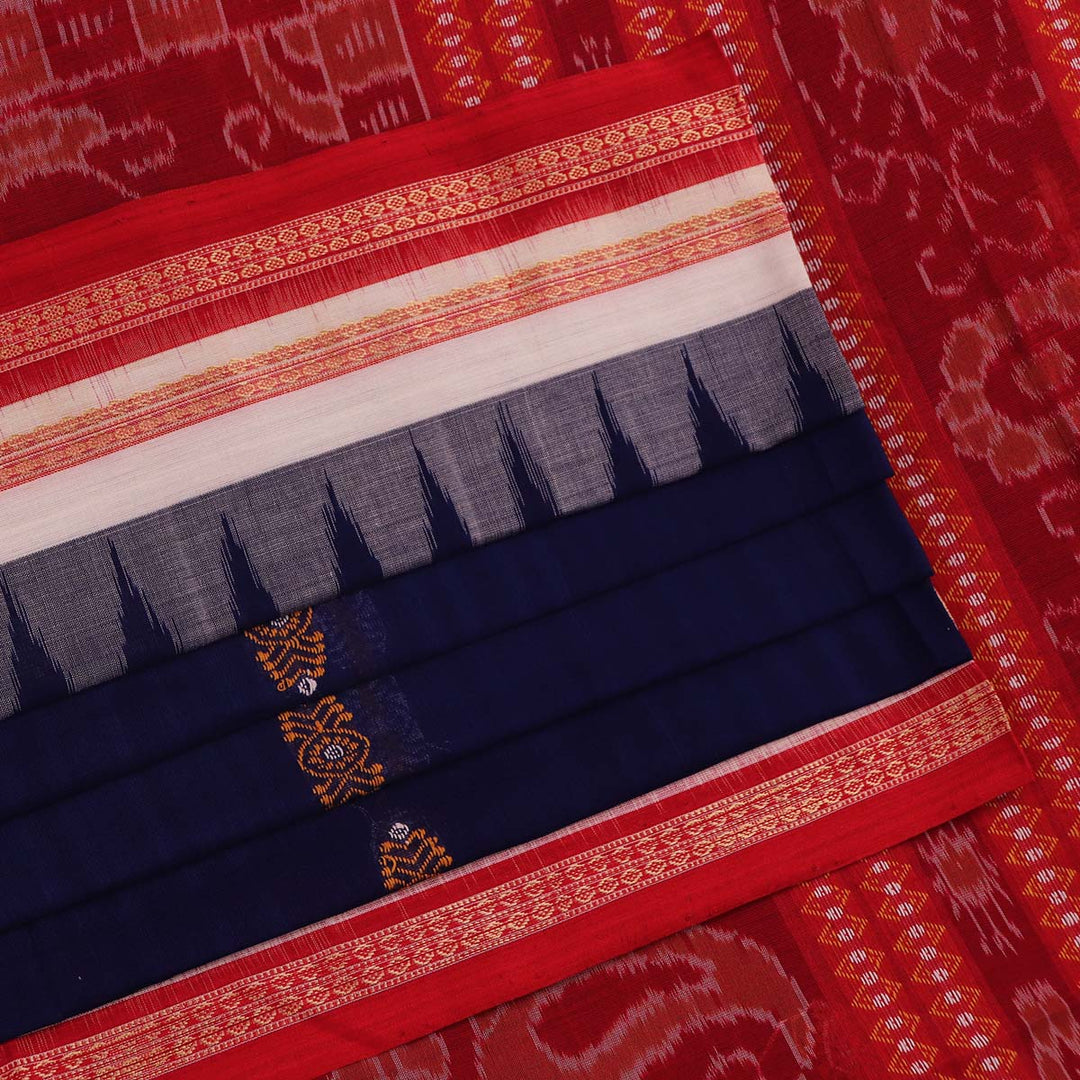 Handloom Bomkai Cotton Ikat Saree