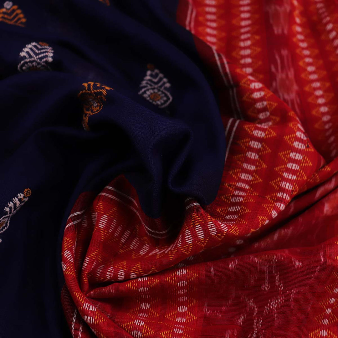 Handloom Bomkai Cotton Ikat Saree