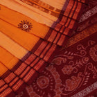 Handloom Yellow Bomkai Cotton Saree with Maroon border