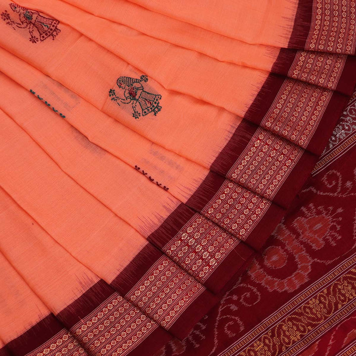 Handloom Bomkai Cotton Ikat Saree