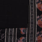 Included blouse piece and coordinated border of the Green and Black Sambalpuri cotton saree.