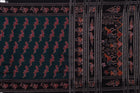 Full layout of the Green and Black Sambalpuri cotton saree showing body, border and pallu.
