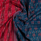 Draped view of the Green Sambalpuri cotton saree showing its handwoven texture and motifs.