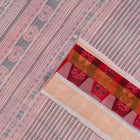 Close view of the Off White border and pallu weaving on the Sambalpuri cotton saree.