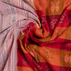 Draped view of the Multi Color Sambalpuri cotton saree showing its handwoven texture and motifs.