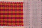 Full layout of the Multi Color and Off White Sambalpuri cotton saree showing body, border and pallu.