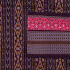 Detailed view of the handwoven motifs on the Maroon Sambalpuri cotton saree.