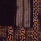 Included blouse piece and coordinated border of the Maroon and Maroon Sambalpuri cotton saree.