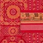 Detailed view of the handwoven motifs on the Brown Sambalpuri cotton saree.