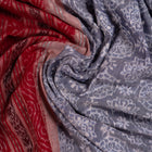 Draped view of the Grey Sambalpuri cotton saree showing its handwoven texture and motifs.
