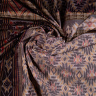 Draped view of the Brown Sambalpuri cotton saree showing its handwoven texture and motifs.
