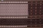 Full layout of the Brown and Brown Sambalpuri cotton saree showing body, border and pallu.