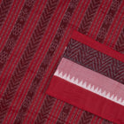Close view of the Red border and pallu weaving on the Sambalpuri cotton saree.